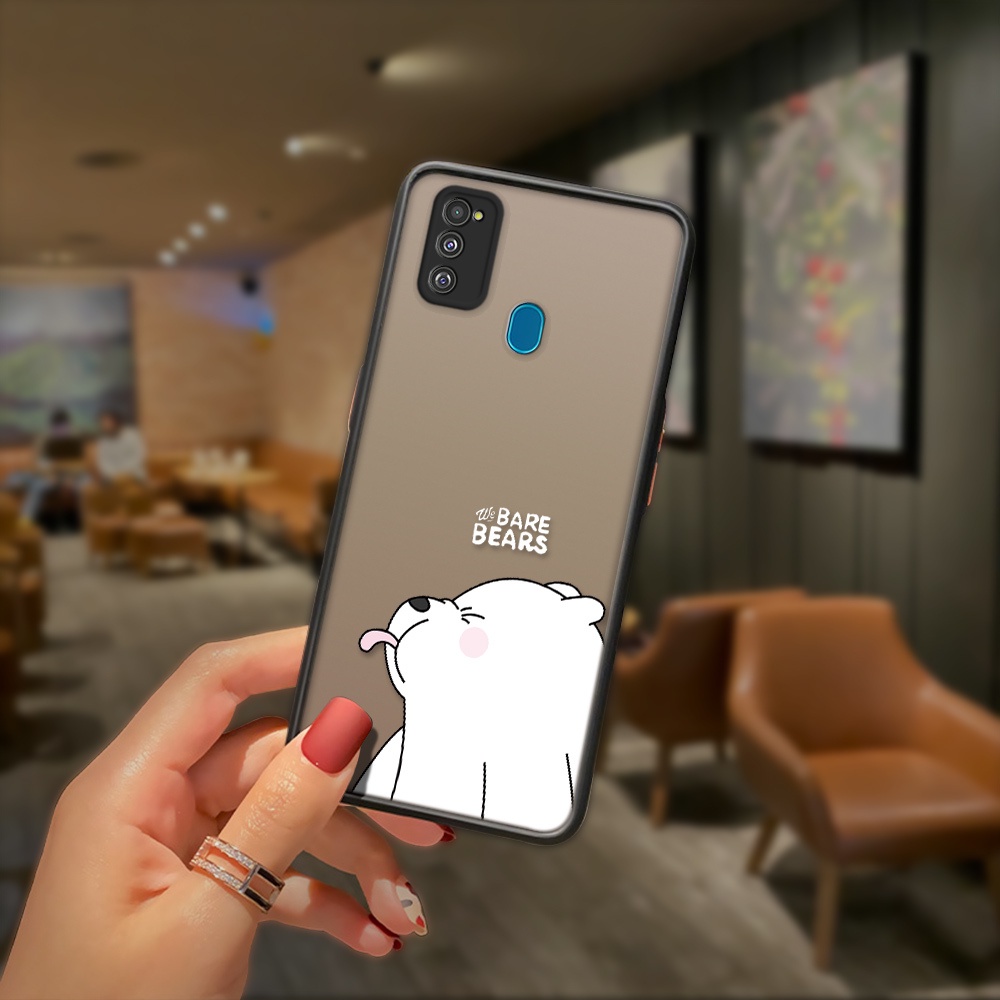 Ốp Điện Thoại Cứng Trong Suốt Chống Va Đập In Hình Gấu Trắng Cho Samsung Galaxy M30S M21 M31 M51 M62 F62 M10 M20 M32