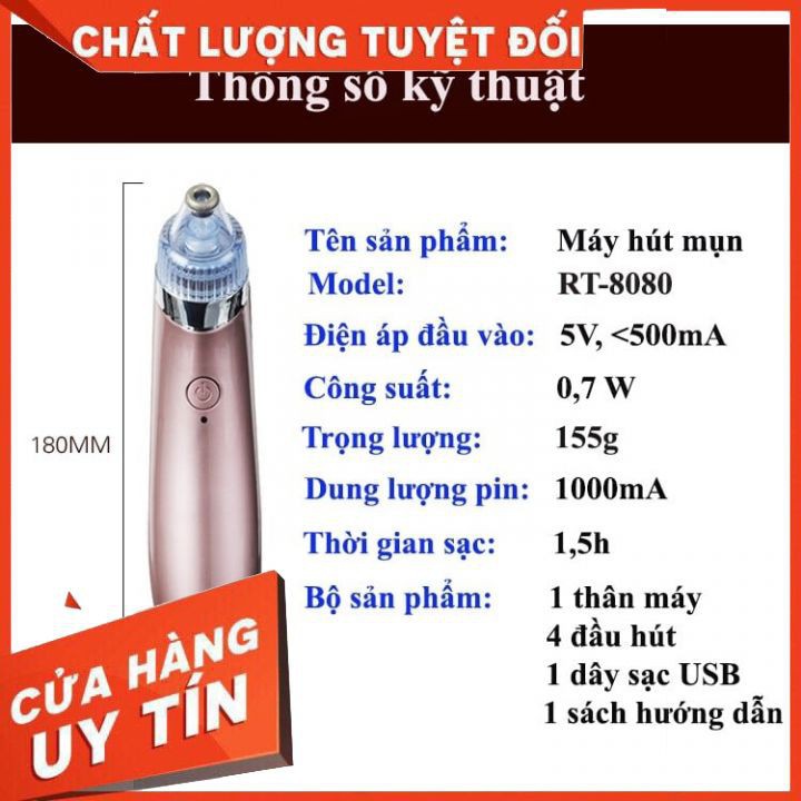 Máy Hút Mụn Hàn Quốc Cao Cấp + Tặng 4 Đầu Hút