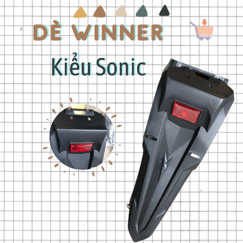 Đuôi dè sau/chắn bùn kiểu Sonic, FZ gắn Exciter 150, Raider Fi, Winner 150, Satria