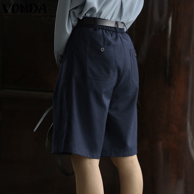 Quần Short VONDA Ống Rộng Lưng Cao Màu Trơn Dành Cho Nữ | BigBuy360 - bigbuy360.vn