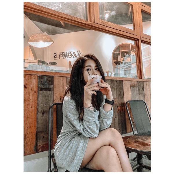 ÁO VÁY THUN GHI NHẠT