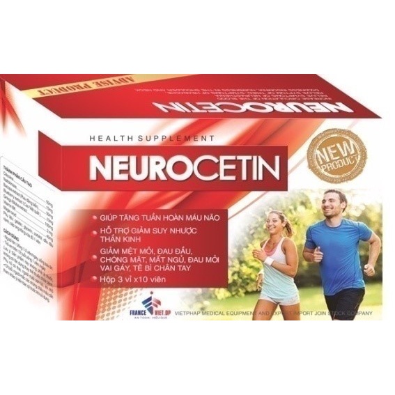 NEUROCETIN – Giúp tăng tuần hoàn não, giảm các triệu chứng mệt mỏi, đau đầu, chóng mặt, tê bì chân tay (30 viên)
