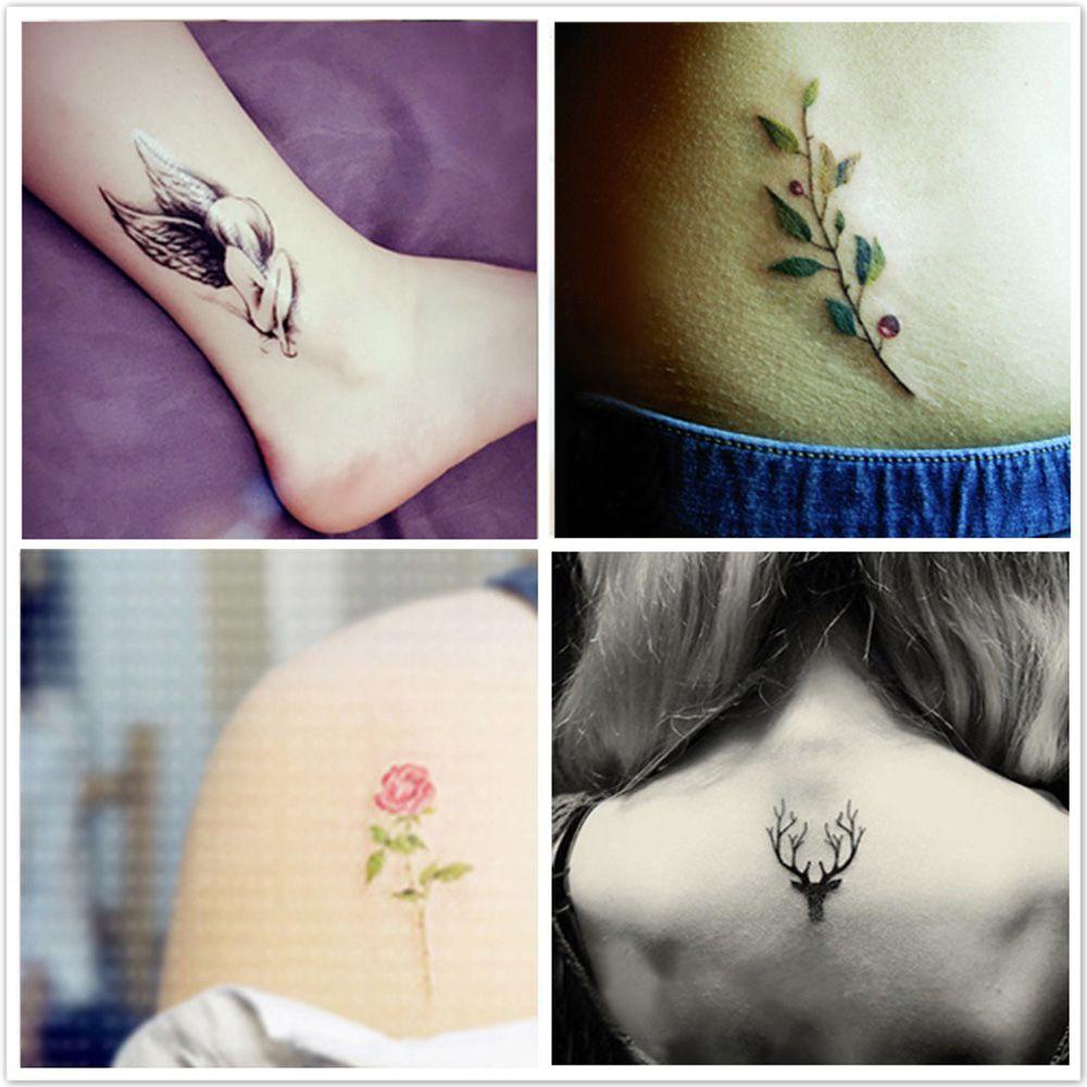 Hình Xăm Dán Tạm Thời Họa Tiết Hoa Và Bướm Nhiều Màu Sắc