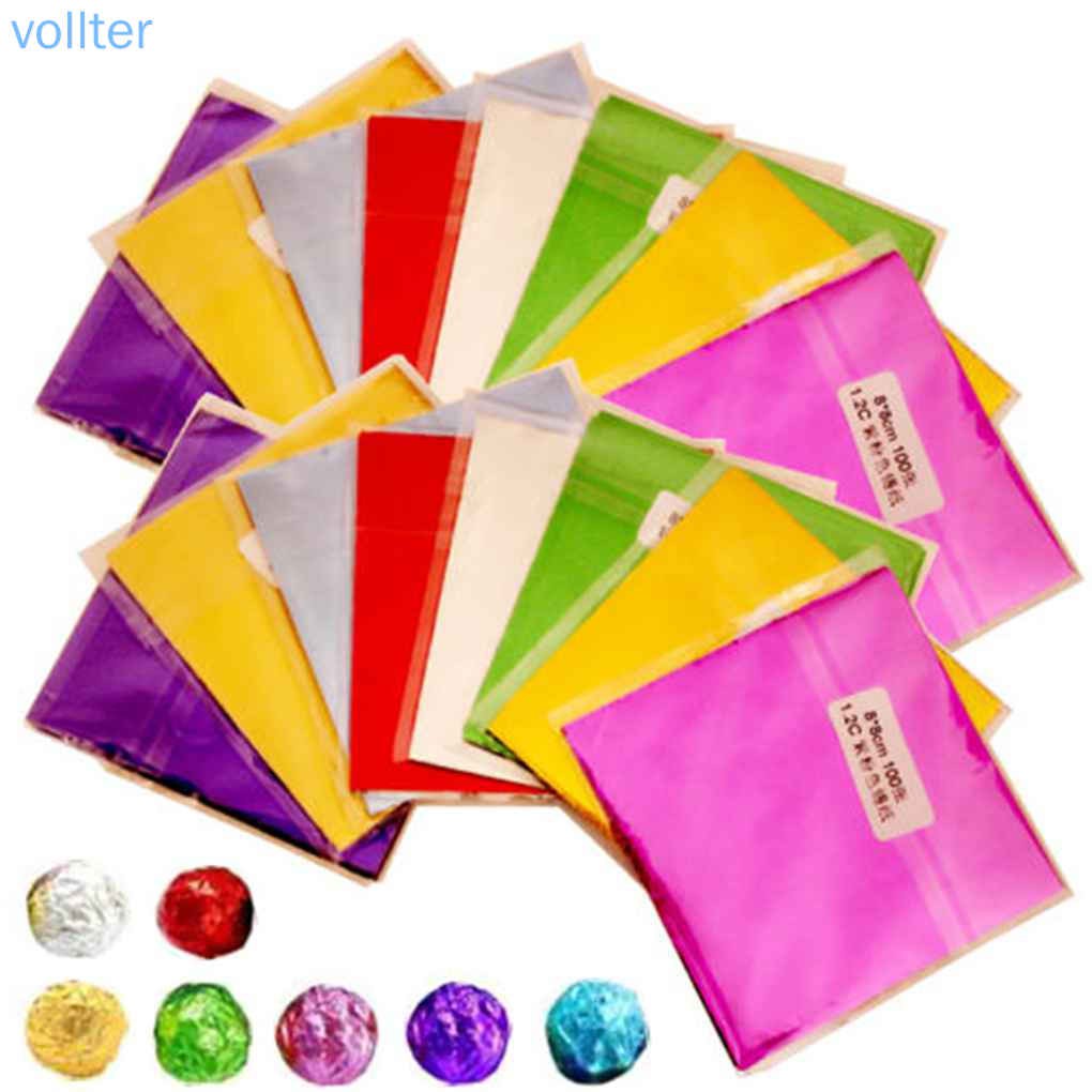 Set 100 Giấy Nhôm Bọc Kẹo Mút Tiện Dụng