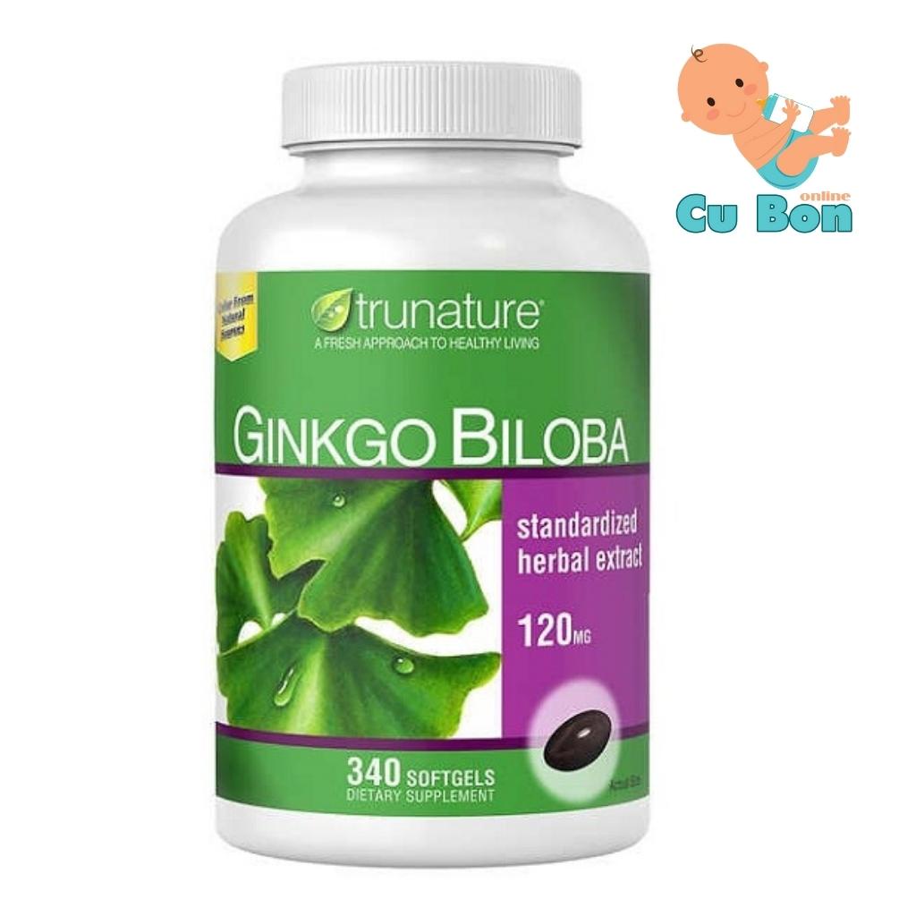 viên uống Bổ não Trunature gingko biloba with vinocetine 120mg của Mỹ 340 viên