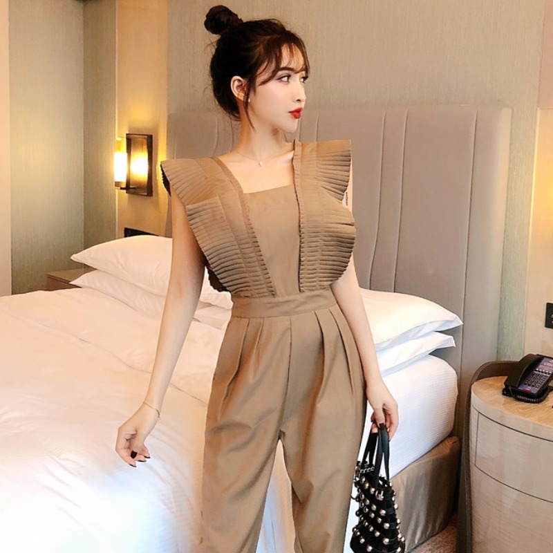 Jumpsuit Ống Rộng Lưng Cao Thời Trang Cá Tính 2021