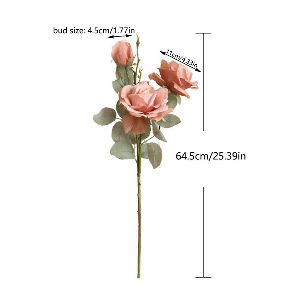 Bó Hoa Hồng Giả 3 Bông Bằng Vải Dùng Trang Trí Tiệc Cưới