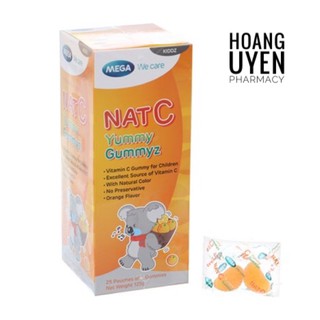 Kẹo dẻo bổ sung Vit C Nat C Yummy Gummyz - Hộp 25 túi