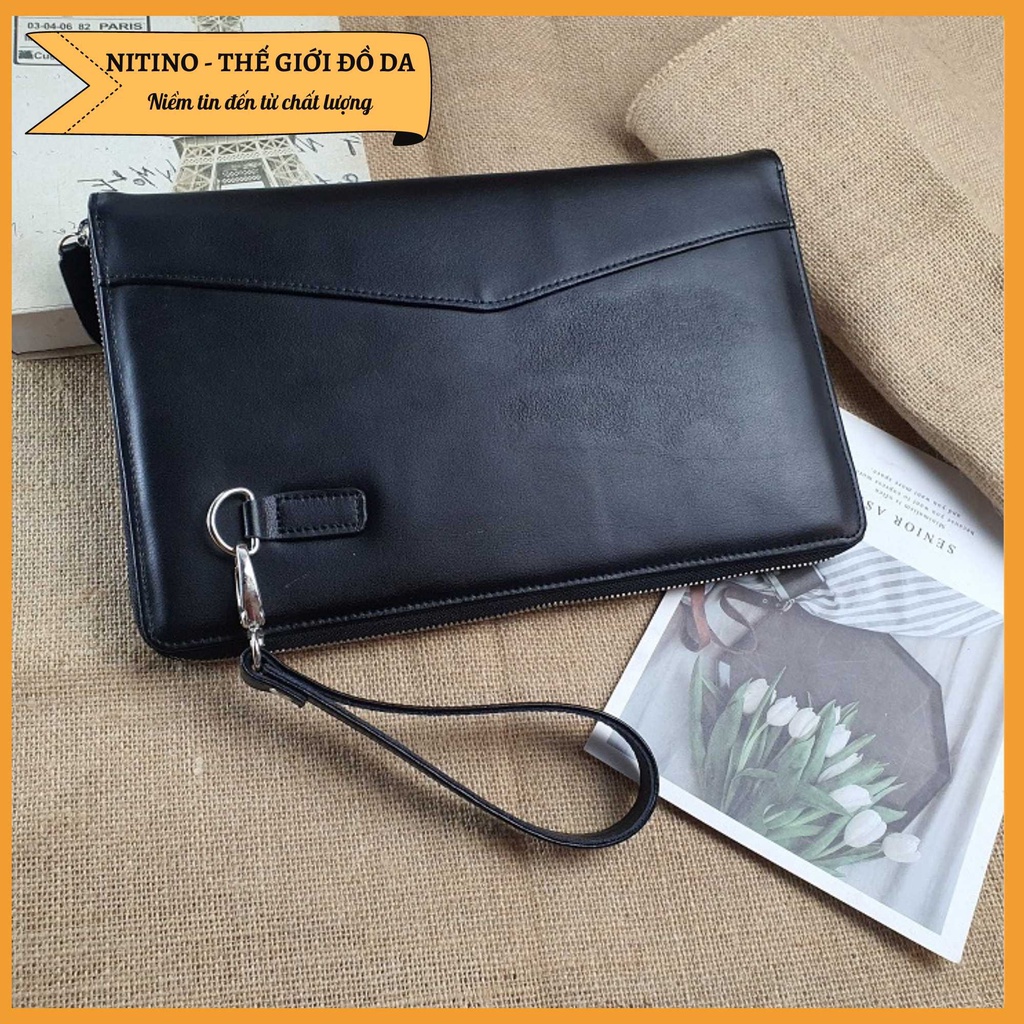 Clutch cầm tay nam nữ chất liệu da bò thật cao cấp NITINO CL02