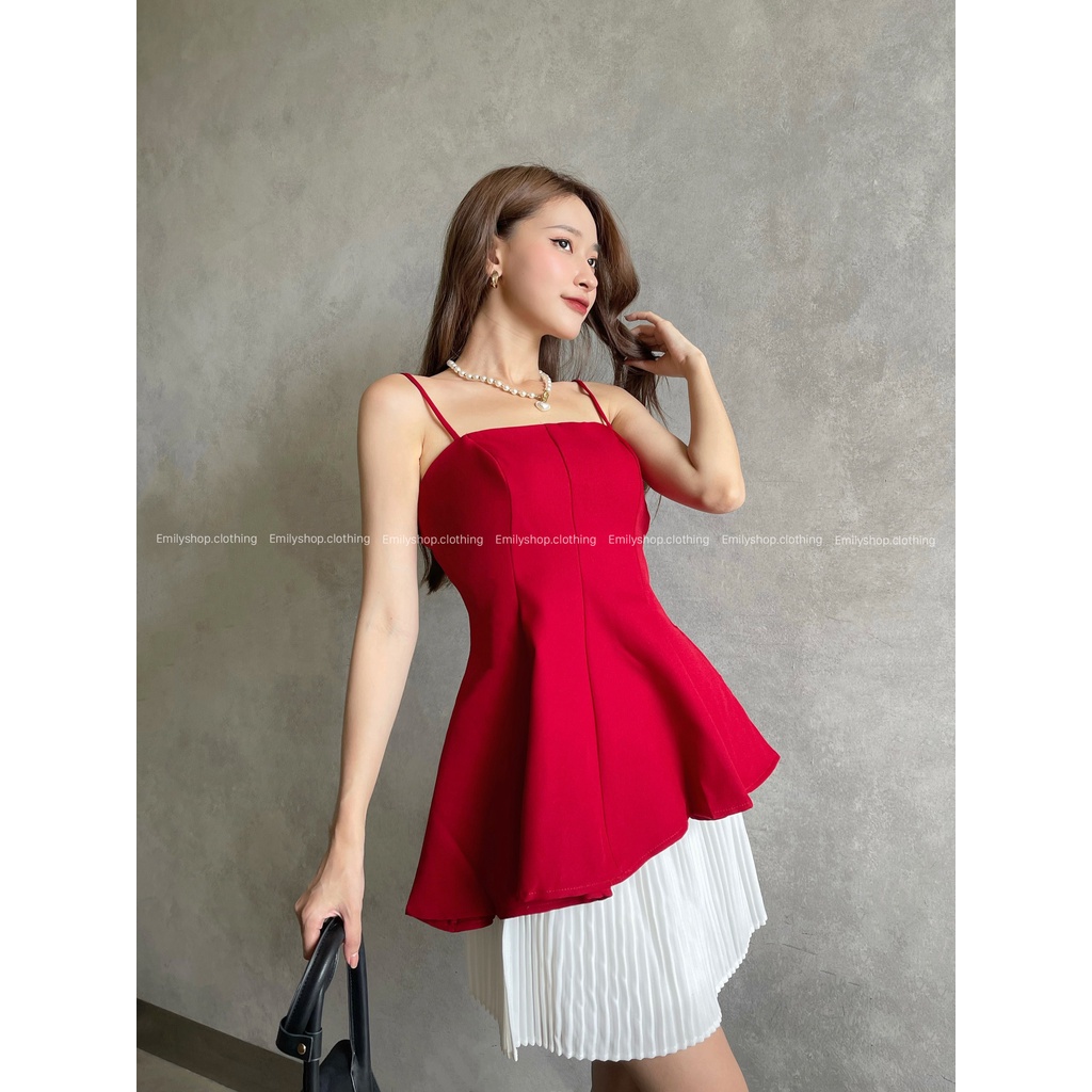 Áo hai dây sơ mi kiểu phồng Emilyshop ulzzang