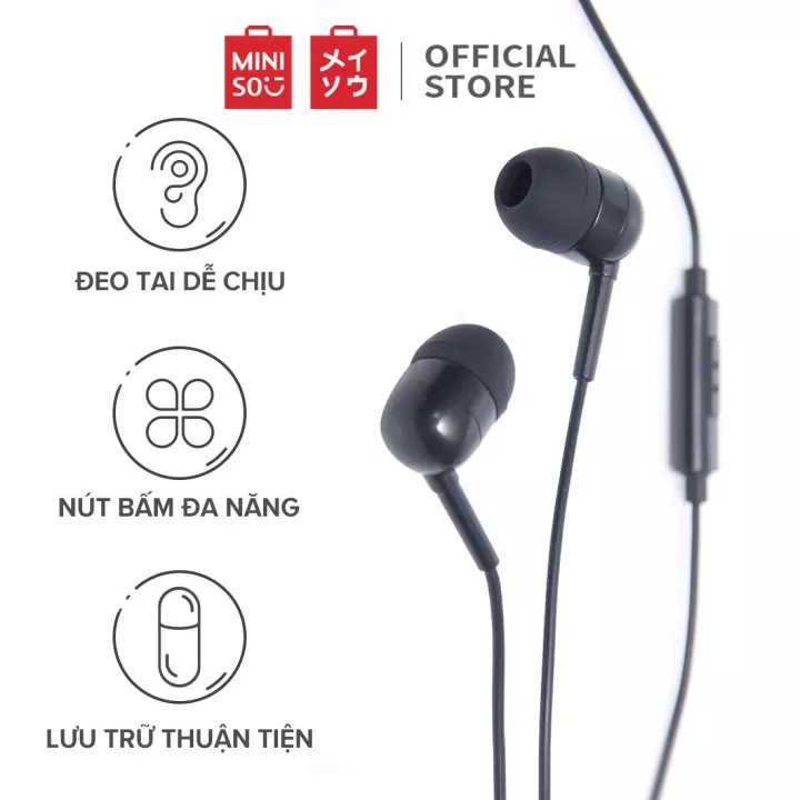 [Mã MINI11FFF giảm 5% đơn 150K] Tai Nghe điện thoại HF236 Black Miniso