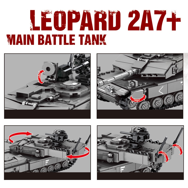 Đồ chơi giáo dục Lắp ráp Mô hình Military Survival War Leopard 2A7 Main Battle Tank SY 0104