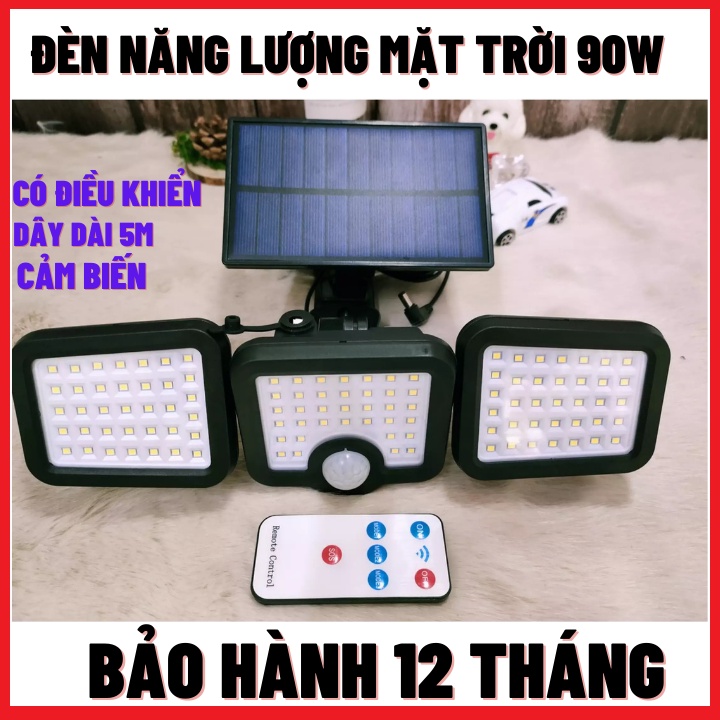 Đèn Năng Lượng Mặt Trời 90W Với 138 Led-Tặng Điều Khiền,Dây Dài 5M,Đèn Cảm Biến-Chống Nước Tuyệt Đối-Bảo Hành 12 Tháng