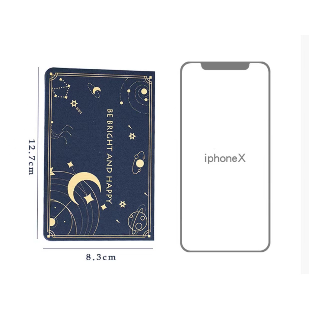 [Cois N] Set 1 Thiệp Chúc Mừng Năm Mới Màu Xanh Dương Ánh Đồng Phong Cách Hàn Quốc Sáng Tạo Cao Cấp