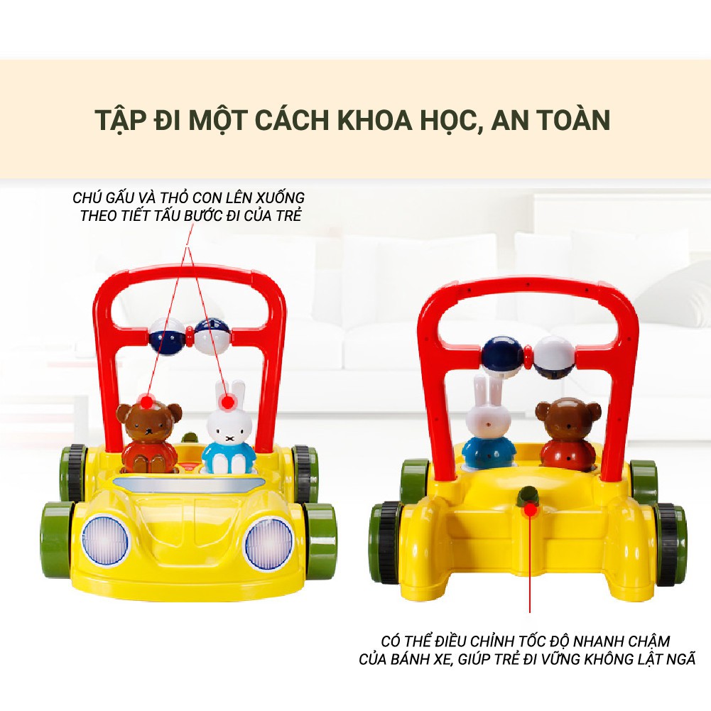 Xe tập chống trượt, hãm đà Miffy - BW01 giúp bé tập đi một cách khoa học và an toàn phát triển hệ vận động cho bé