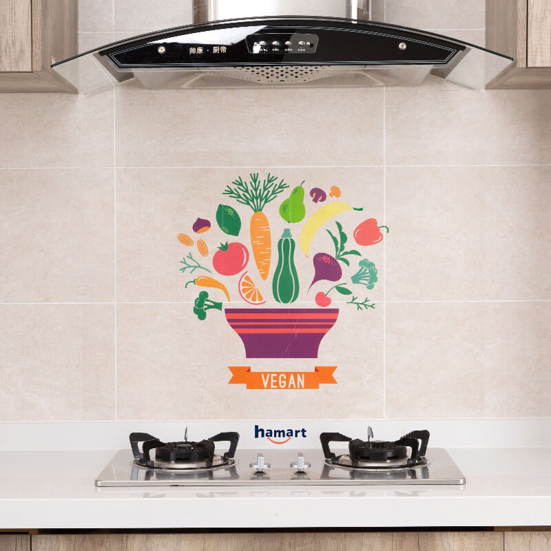 BẢN LỚN 60x90 Giấy Dán Bếp Chống Dầu Mỡ Cách Nhiệt PVC Miếng Dán Bếp Chống Thấm Sạch Tường