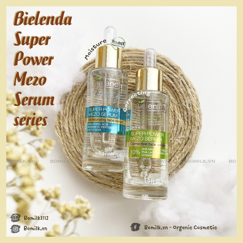 Serum Bielenda Super Mezo Dưỡng ẩm/ Mờ thâm làm sáng da