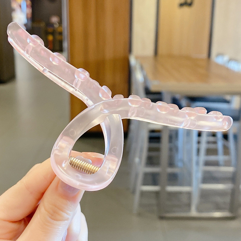 1pcs 5color Kẹp Tóc Nhựa Trong Suốt Dùng Khi Tắm