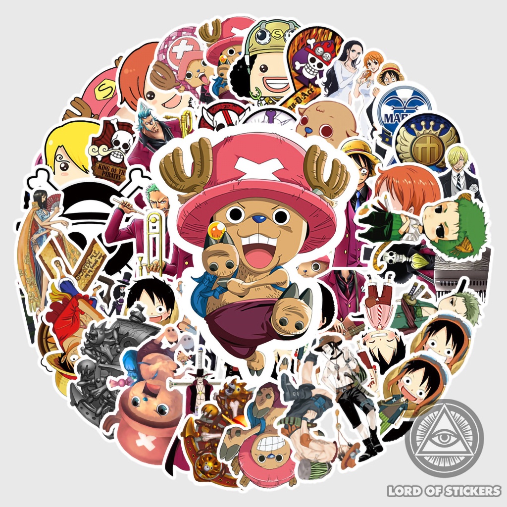 Set 56 Hình Dán Sticker One Piece Anime Manga Truyện Tranh Đảo Hải Tặc Chống Thấm Nước Dán Mũ Nón Bảo Hiểm, Laptop, Sổ