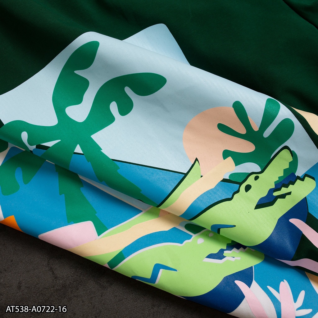 Áo thun NAM 🐊 100% Cotton AT538 - áo thun in họa tiết 🐊cây dừa- Thời Trang Nam VNXK