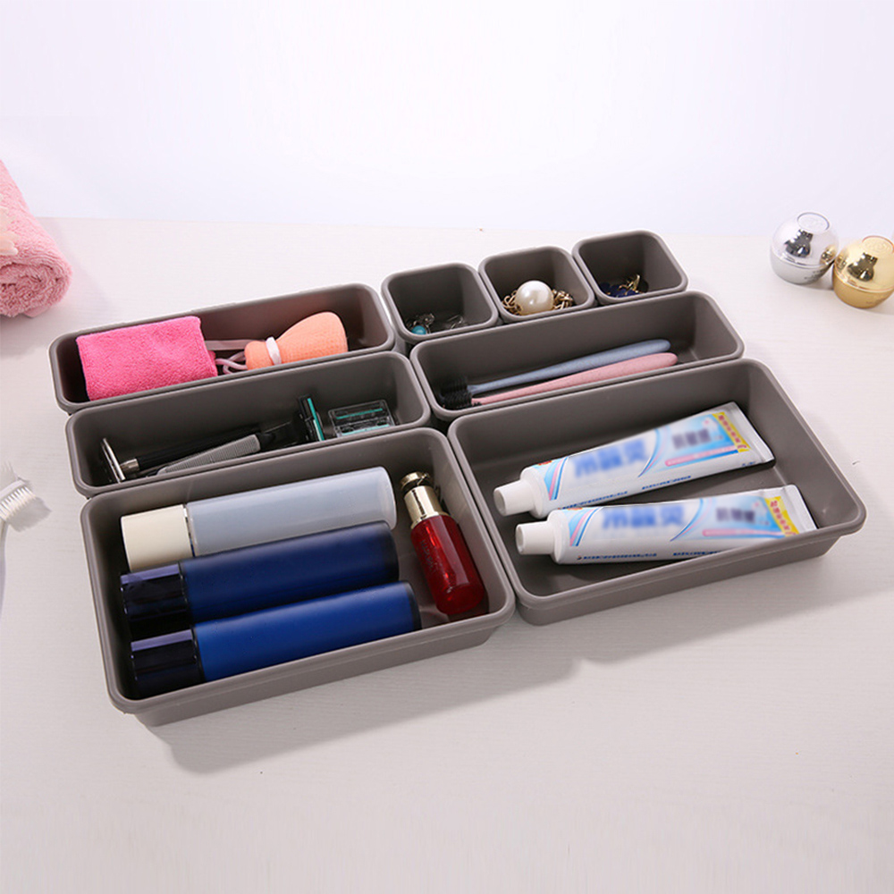 Set 8 hộp nhựa chia ngăn kéo 3 kích thước tiện dụng