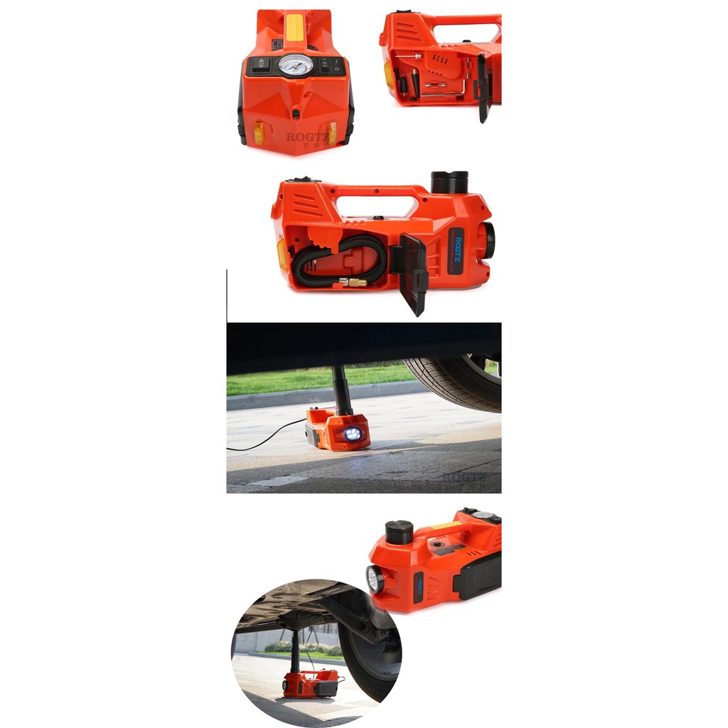 BỘ KÍCH NÂNG GẦM ĐIỆN KIÊM MÁY BƠM LỐP Ô TÔ ĐA NĂNG ROGTZ 4 TRONG 1 CAO CẤP