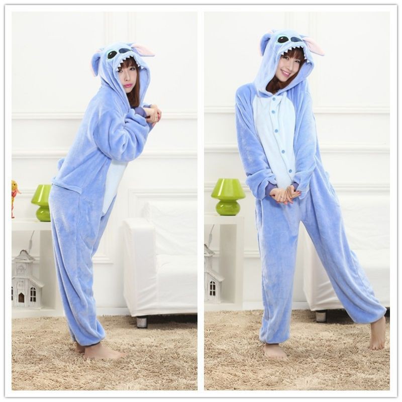 Bộ đồ stitch xanh của người lớn và trẻ em, bộ đồ thú stich