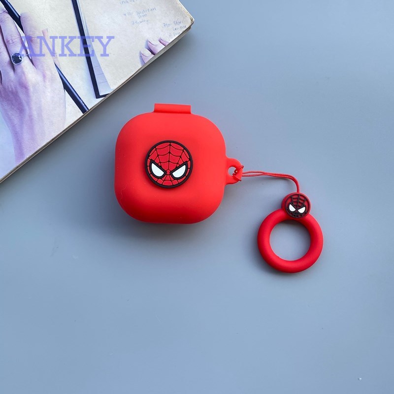 Samsung Galaxy Buds Live / Buds Pro / Buds 2 Vỏ silicon chống sốc hình Marvel có móc treo cho hộp tai nghe