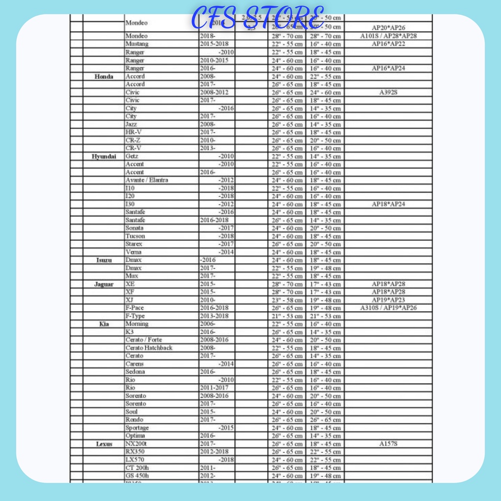 Gạt mưa ô tô silicon xe i10 morning Inova vios i20 city Ford Ranger xpander