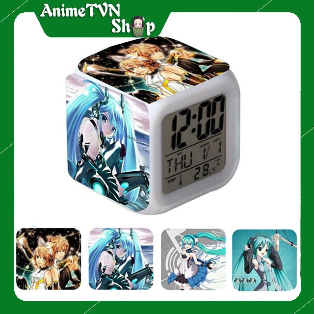 Đồng hồ báo thức mini để bàn hình Anime Manga (Kimetsu, One piece, Naruto, Fate, Conan, Your Name, Gintama, SAO, Miku..)