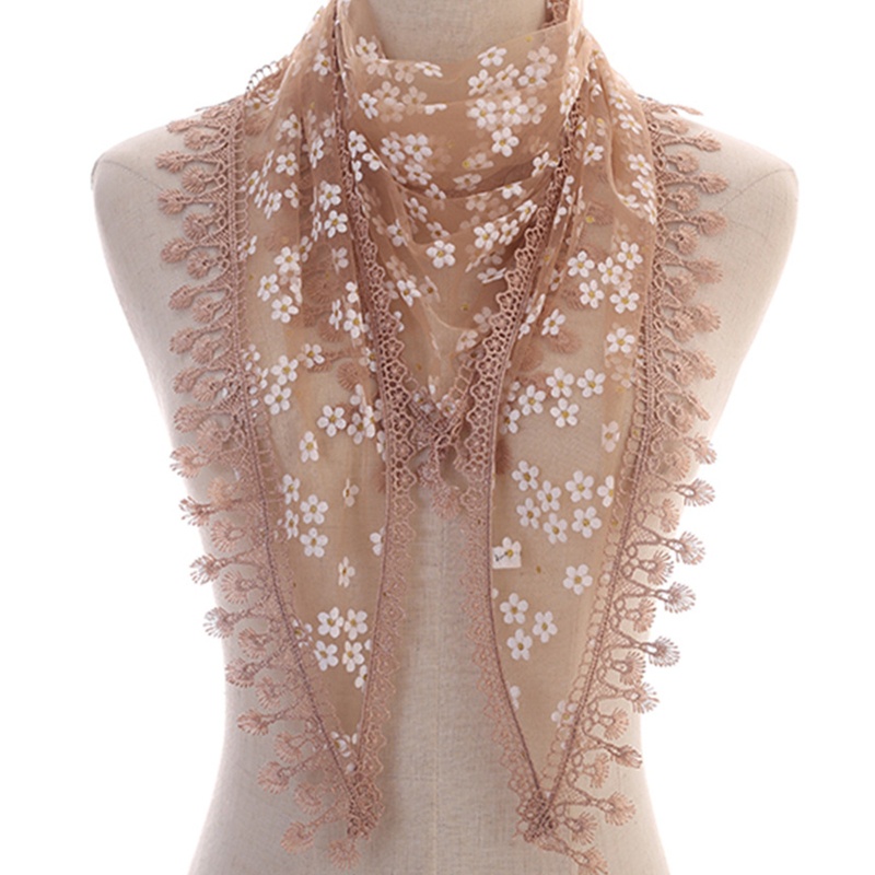 Khăn Choàng Cổ Phối Ren Trọng Lượng Nhẹ Thời Trang Mùa Hè Dành Cho Nữ