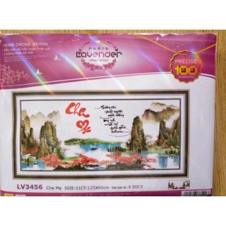 Tranh thêu chữ thập cha mẹ, tranh thêu cha mẹ