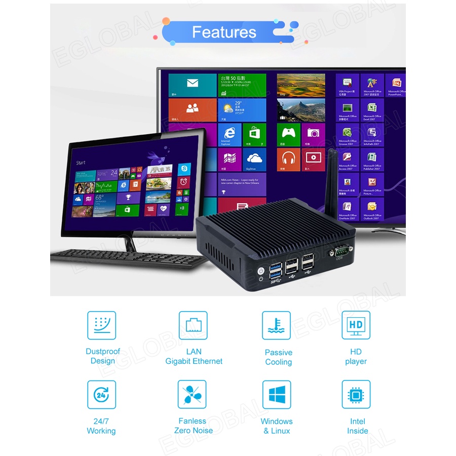 Máy Tính M9 Mini Intel Celeron N3160, Phù hợp với Công nghiệp, bệnh viện, trường học, etc. | BigBuy360 - bigbuy360.vn