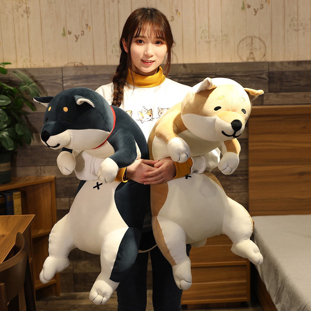 Cute Japanese Shiba Inu Akita Inu Corgi Plush Toy Cartoon Large Cat Animal Doll Girl Sleeping Soft Long Pillow Children Companion Appease Doll Birthday Gift