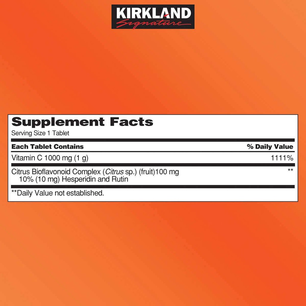 Viên Kirkland Vitamin C 500mg, 1000mg hộp 500 viên [Hàng Mỹ]