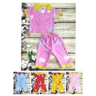 Bộ Lụa Tay Ngắn Quần Lửng Bé (6-14kg) (giao màu ngẫu nhiên)