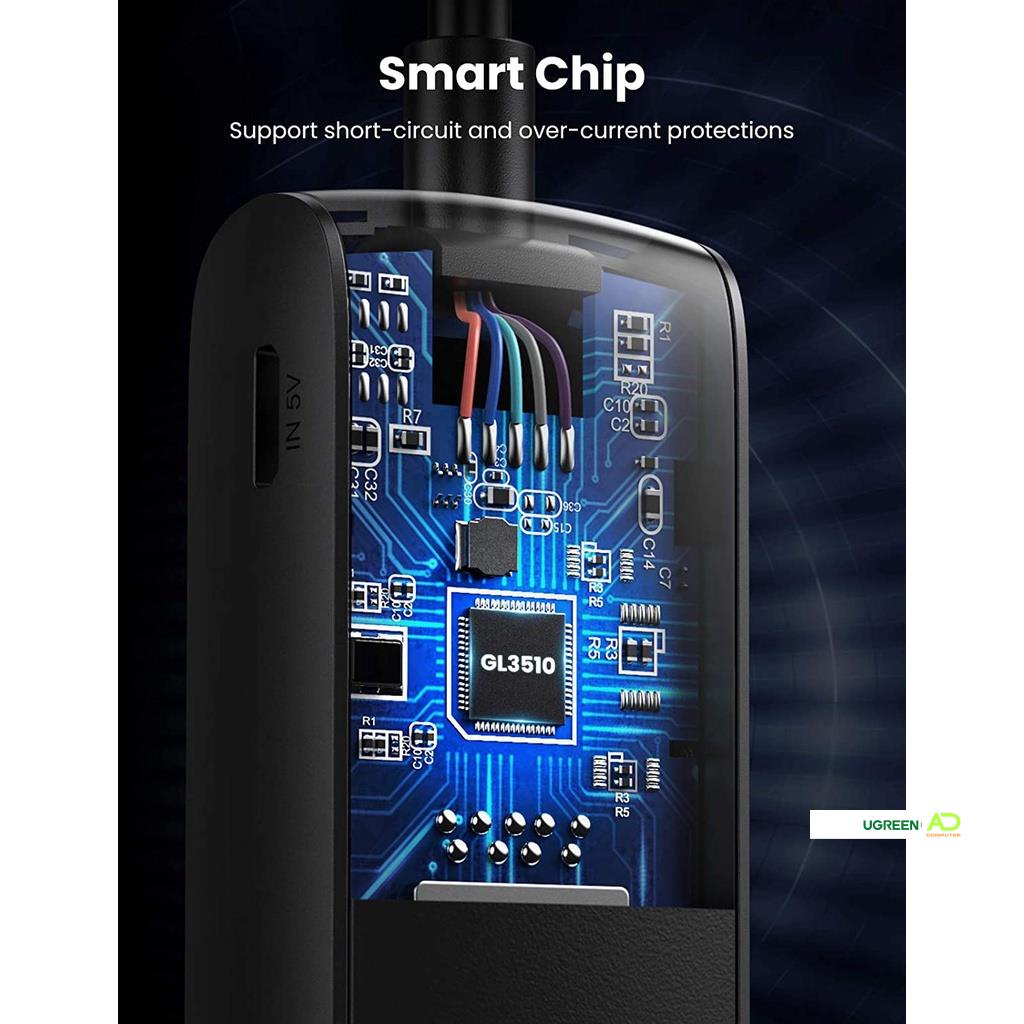 Hub mở rộng 1 cổng ra 4 cổng USB 3.0 UGREEN CM416 - Hàng phân phối chính hãng - Bảo hành 18 tháng