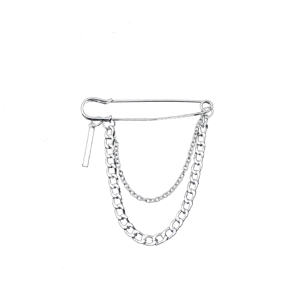 [Giao Hàng Miễn Phí] Ghim Cài Áo Kim Loại Hình Chuỗi Xích 2220 Độc Đáo Phong Cách Hip Hop Cho Nam Và Nữ