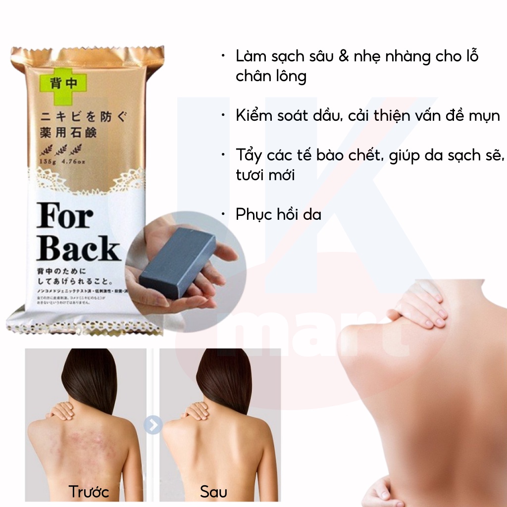 Xà Phòng Tắm Ngăn Ngừa và Làm Giảm Mụn Lưng Pelican For Back Soap Bar 135g