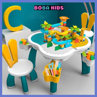 Bộ Bàn Ghế Lego Đa Năng - Kèm bộ xếp hình, lắp ráp cho bé phát triển tư duy