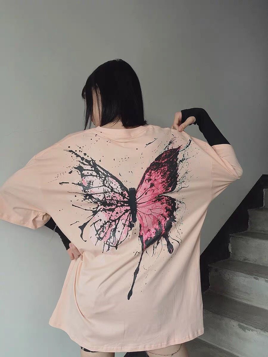 ÁO THUN NAM NỮ CHẤT VẢI THUN COTTON FREESIZE 1 CỠ FORM DÁNG RỘNG DƯỚI 65KG MẶC VỪA (BƯƠM BƯỚM)