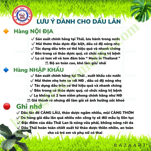 Dầu Nhân Sâm Thái Lan Green Herb Oil (Loại 1)