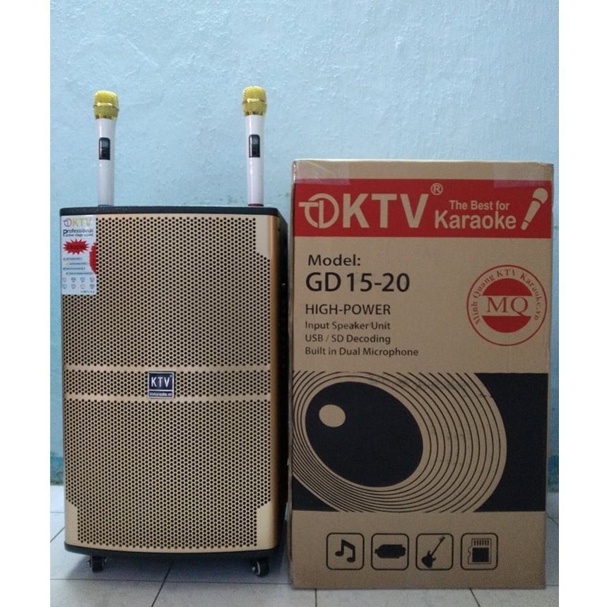 BÁN CHẠY--Loa kéo KTV GD 15-20 thùng gỗ sơn, bass 4 tấc công suất lớn