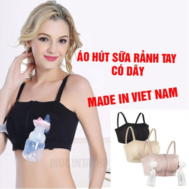 Áo hút sữa rảnh tay cotton có dây hàng Việt Nam chất lượng cao loại 1