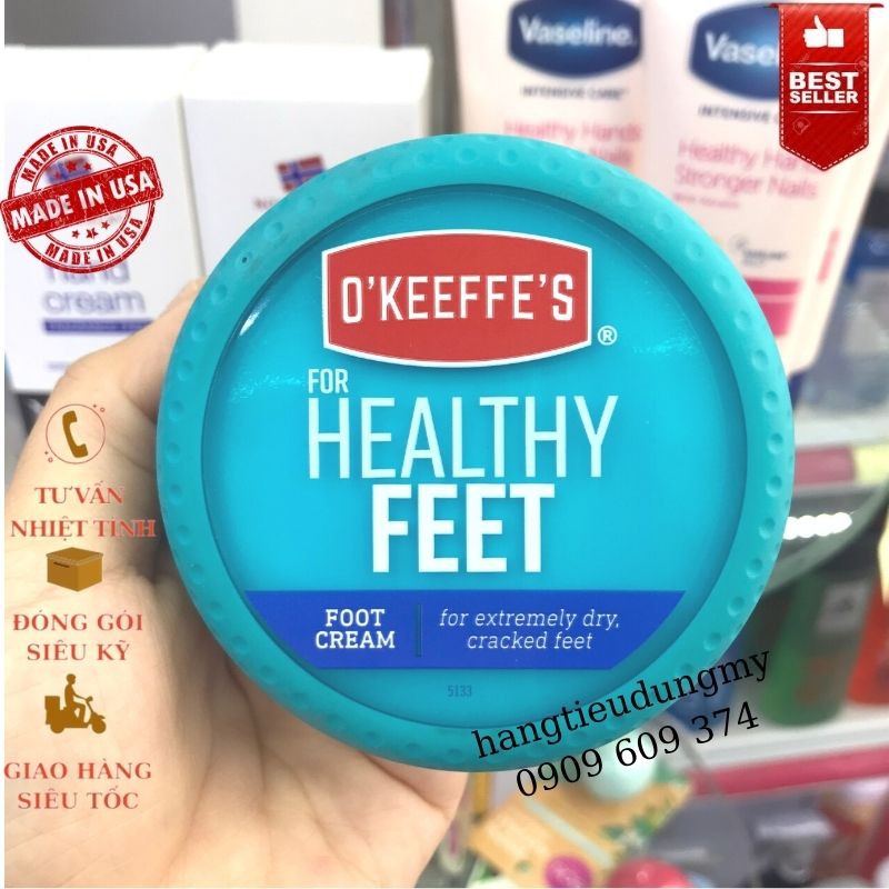 [Hàng Mỹ - Mẫu Mới] Kem dưỡng gót chân dành cho da khô nứt nẻ O'Keeffe's Healthy Feet 85g