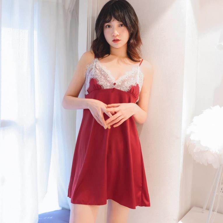 [size 42-55kg]đầm ngủ phi lụa - Váy ngủ quảng châu lụa satin - cô chủ nhỏ chuyên sỉ ་