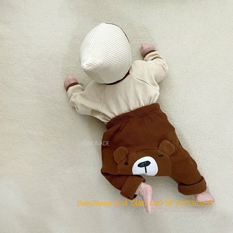 Quần mông thú hình tai gấu len Hàn cao cấp cho bé trai bé gái