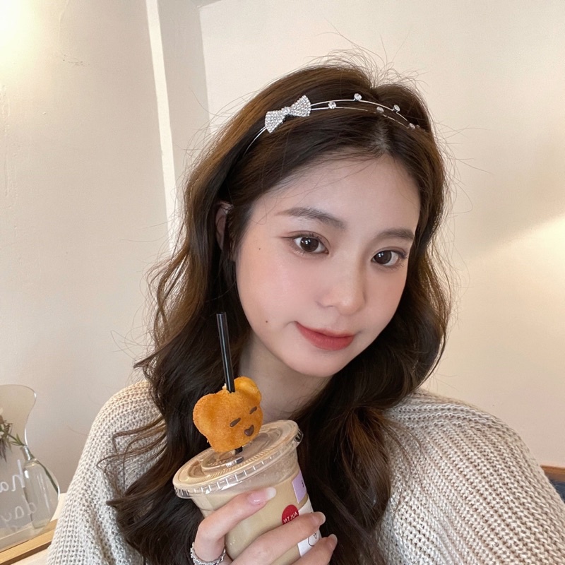 Cài tóc hình nơ, băng đô cài tóc đính đá phong cách hàn quốc dễ thương