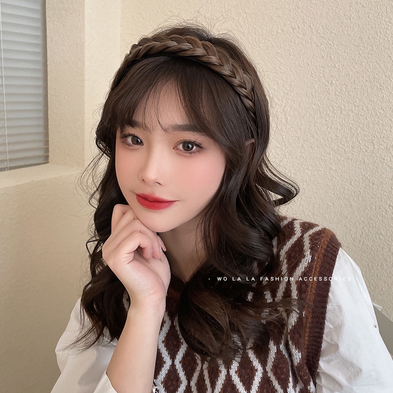 Băng Đô Tóc Giả Thắt Bím Đáng Yêu Cho Bé Gái