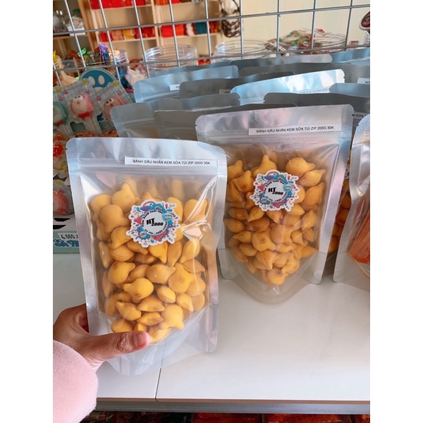 BÁNH GẤU NHÂN KEM SỮA 200gram